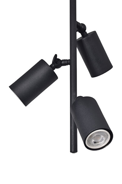 Modavize Madrid Modern Tasarım Spot Ayarlanabilir Salon Mutfak Cafe Oda Siyah Renk 3 lü Avize ( GÜN IŞIĞI )