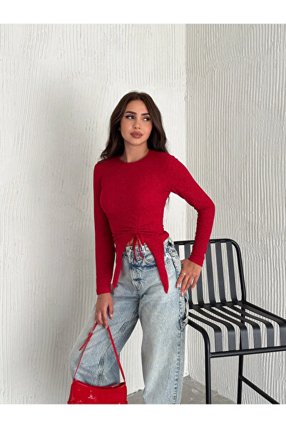 The Robi Büzgü Detaylı Simli Bluz
