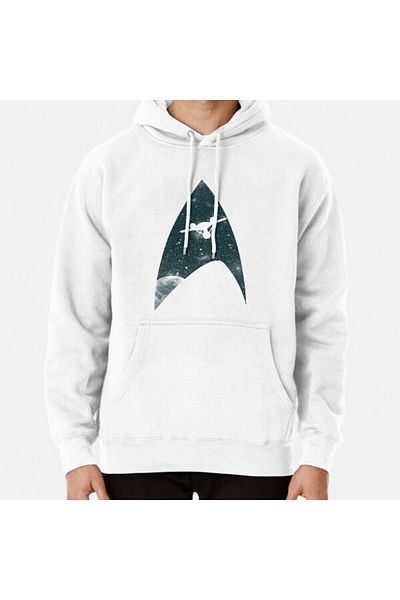 Hvit Stein Space the final frontier Φούτερ με στάμπα