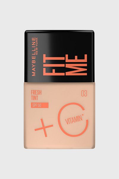 Maybelline New York , Fit Me Fresh Tint Foundation SPF 50 with Brightening Vitamin C, 03