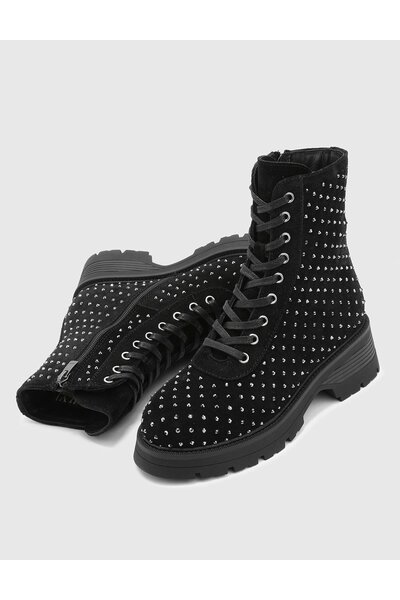 İLVİ Gerno Hakiki Süet Deri Kadın Siyah Bot