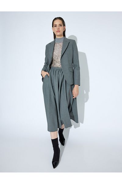 Koton Double Breasted Regular Fit Blazer Jacket with Pockets