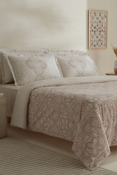 Karaca Home Σετ Παπλωματοθήκη Μονόχρωμο Πλακάκι Anemos - 100% Βαμβάκι