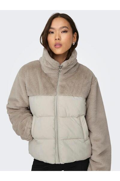 ONLY Γυναικείο παλτό Onlwanja Fur Puffer Mix Jacket Cc Otw 15292945 Moonbeam