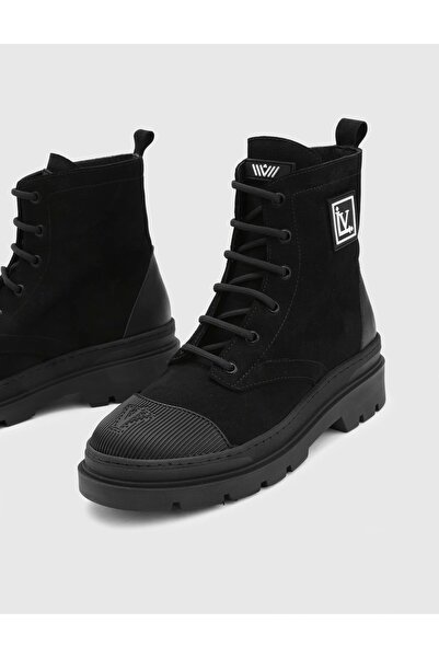 İLVİ Edoardo Hakiki Nubuk Deri Erkek Siyah Bot