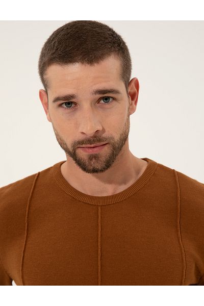Pierre Cardin Πλεκτό πουλόβερ με λαιμόκοψη Cinnamon Slim Fit - 50257066-vr191