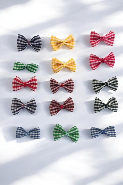 kalben accessories 15 قطعة من القوس النسيجي - شريط من الحرير المضلع مصنوع يدويًا