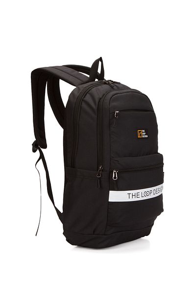 LOOP DESIGN UNISEX ΜΑΥΡΟ ΚΑΘΗΜΕΡΙΝΟ ΣΑΚΙΔΙΟ ΠΛΑΤΗΣ