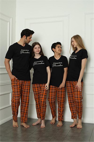 Akbeniz Family Combed Cotton Pajama Set (Father - Son) 50118 Sold Separately. Prices Are Different