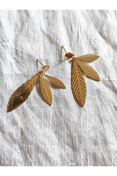 Brassito أقراط ثلاثية للنساء بلون ذهبي 316 لتر مقاومة للتشويه - تصميم متدلي