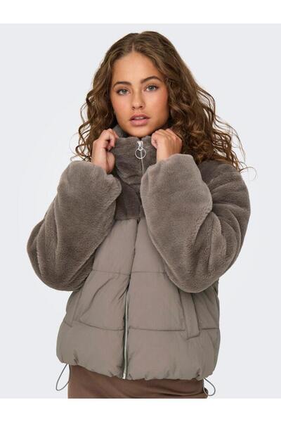 ONLY Дамско пухено палто Onlwanja - кожа, CC, отворено, орех 15292945