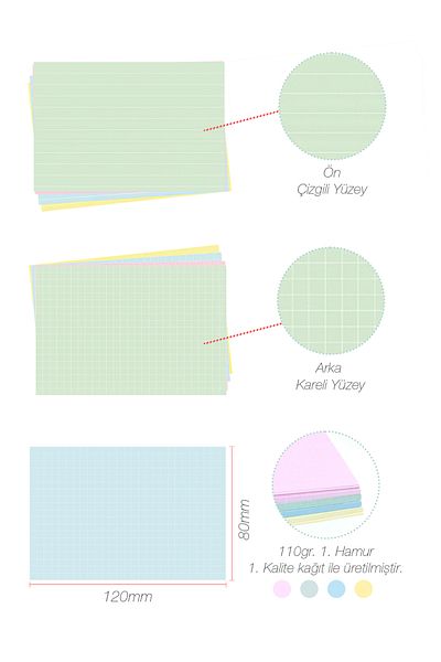 Copyder Pastel Colored Lined Checkered Note Papers 400 Pieces