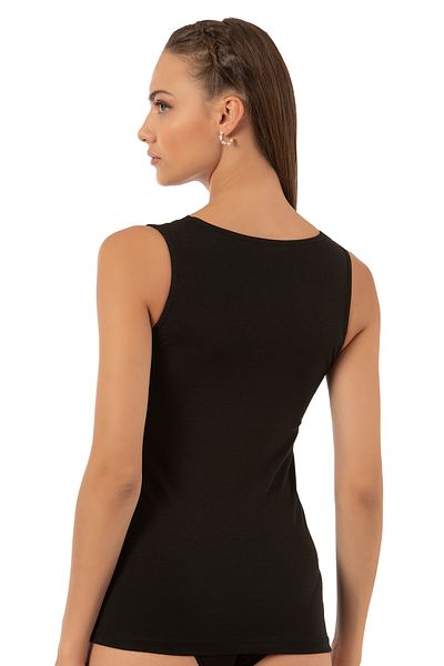 ÖZKAN underwear Özkan 26957 Women's Single Jersey Cotton Flexible Comfortable Soft V-Neck Lace Detailed Thick Strap Undershirt