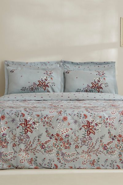 Karaca Home Bono Mint Double 100% Cotton Duvet Cover Set