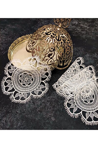 Çt Çeyizci Tekstil 6 Pieces of Needlework Presentation Napkins - Coffee Side, Cocktail Napkin, Coasters