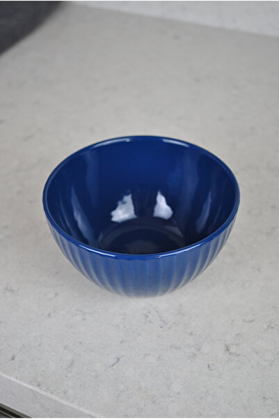 Purelegant Bowl Kasesi Kahvaltılık Kase Stonware Meyve Salata Yemek Kasesi 14cm-2 Adet Mavi