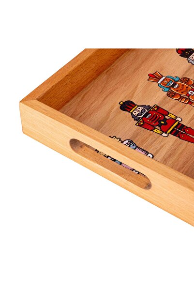 Anadolia Lead Soldier-Nutcracker Patterned Wooden Serving and Presentation Tray