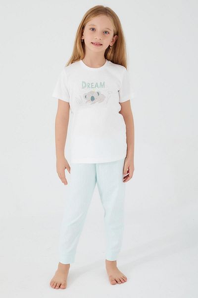 ROLY POLY Mint Colored Mother and Daughter Short Sleeve Pajamas Set
