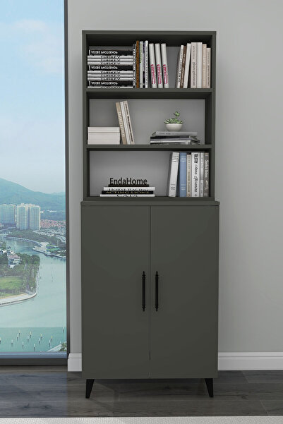 Zuesse Dizayn 2 Kapaklı 6 Raflı Kitaplık Salon Ofis Ders Çalışma Çocuk Odası ...