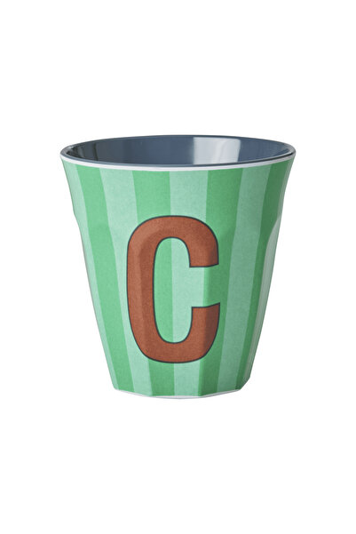 RICE Melamin Çizgili Bardak - Mavi C