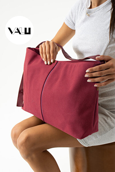 Valu Accessorize Maia Kadın Süet Ayarlanabilir Askılı Çapraz Omuz Çantası Bordo