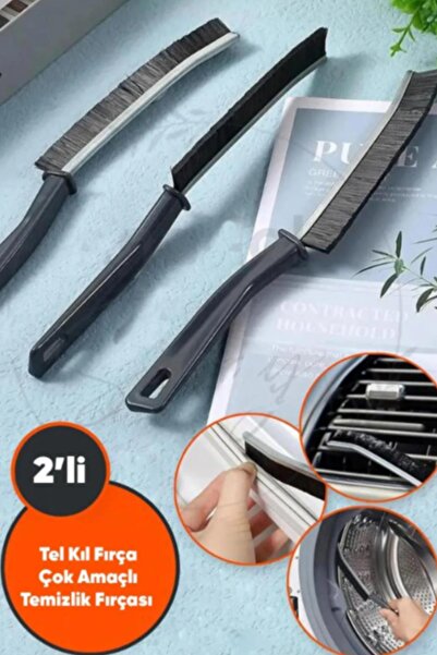 MasterCar 2 Adet Multi İnce Çok Amaçlı Temizlik Fırçası Derz Arası Banyo Mutfak Lavabo Detay Temizleme Fırçası