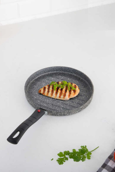Evren 20 Cm Asadore Non-Stick Yuvarlak Tava (Tak-Çıkar Kulplu)