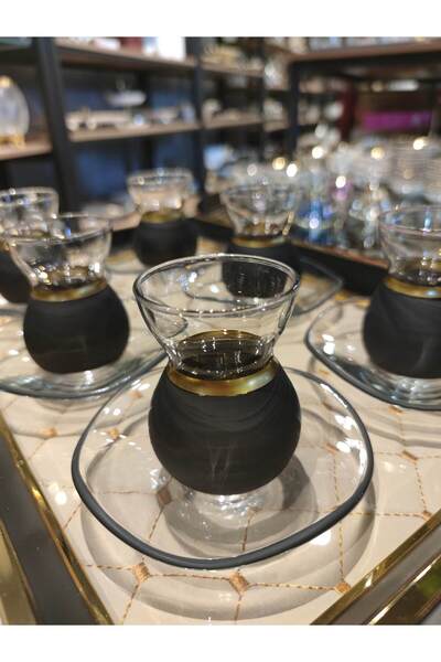 SEÇKİNEV P&ORA PAŞABAHÇE DANTEL BLACKLİNE ÇAY SETİ