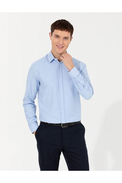 Pierre Cardin Σκούρο Μπλε εφαρμοστό Πουκάμισο Oxford 50260068-VR032