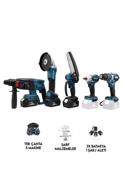 Dawreek Beşli Set MK350 (Budama testeresi 10mm Ç.MANDREN+S.SIKMA+Ş.SPRAL+Ş.Hİ...