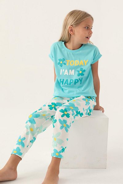ROLY POLY 3394 Cotton Short Sleeve Waiter Pajamas Set for Mother and Daughter