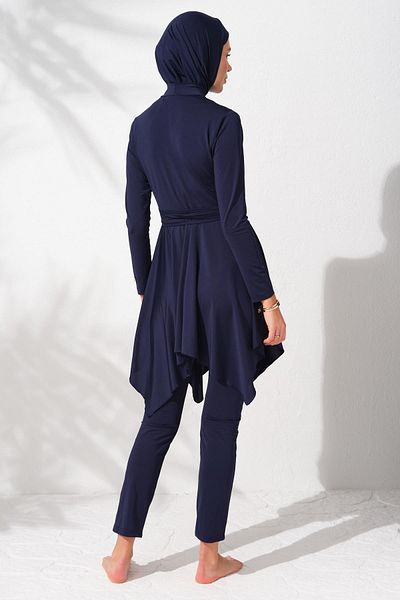 Pierre Cardin 231916   Σετ μαγιό Navy Blue μακρυμάνικο Flouncing Hijab