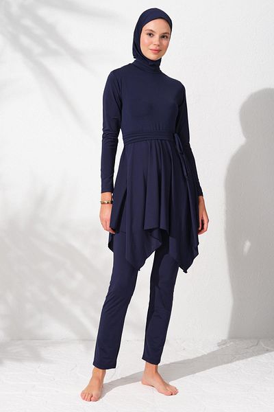 Pierre Cardin 231916   Σετ μαγιό Navy Blue μακρυμάνικο Flouncing Hijab