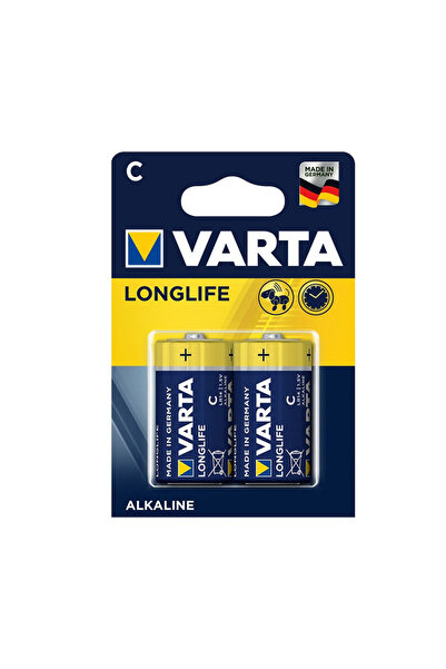 Varta Longlife Extra Alkalin Orta Pil - C - 2'li