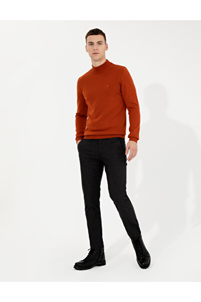 Pierre Cardin Siyah Slim Fit Keten Karışımlı Kanvas Pantolon 50259760-VR046