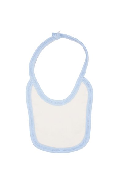 bebegen Unisex Baby Ecru Blue Piping Rabbit Carrot Patterned Combed Cotton Apron