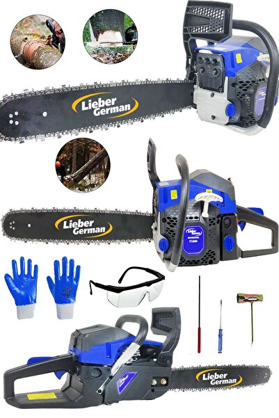 Lieber German Teknoloji 2.4 Hp Çift Egsoz Benzinli Ağaç Odun Dal Bıçkı Kesme ...