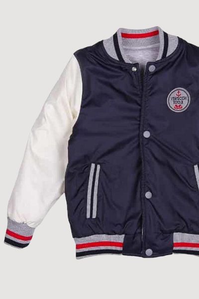 Verscon Double Sided Color Blocked College Collar Boy's Coat