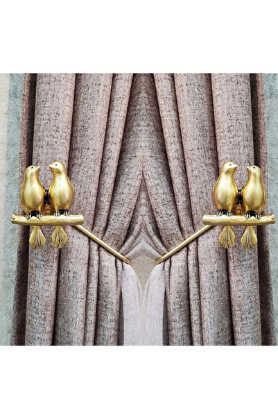 MGEStore Kuş Figürlü U Renso Perde Tutucu Aksesuar 2'li Set
