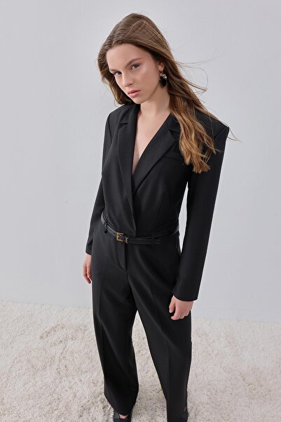 pieces of melon Black Long Sleeve Jumpsuit