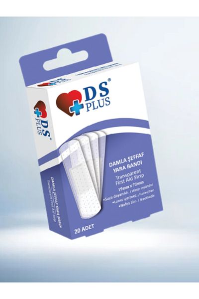 DS Sağlık Band-Aid Clear Transparent First Aid Strip 19mm X 72 mm 20 Pcs