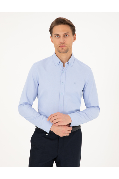 Pierre Cardin Açık Mavi Slim Fit Uzun Kollu Gömlek 50297998-VR003
