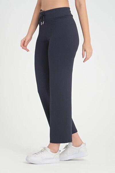 ROYAM Vogsign 386 - High Waist and Ribbed Wide Leg Women's Pajama Bottom Tights