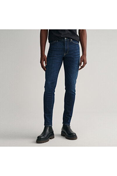 Gant Erkek Lacivert Extra Slim Fit Active Recover Jean
