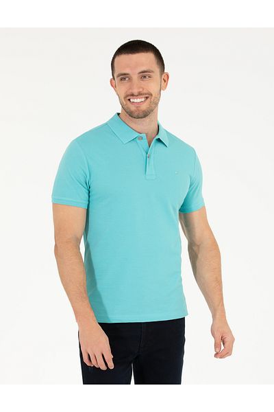 Pierre Cardin Μπλε Slim Fit Polo Neck Basic T-Shirt 50262660-vr007