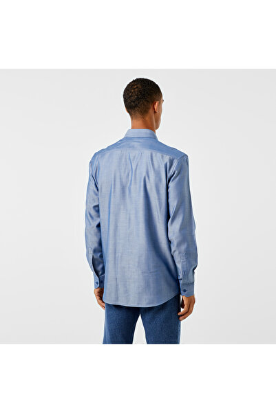 Lacoste Erkek Slim Fit Düğmeli Yaka Koyu Mavi Gömlek