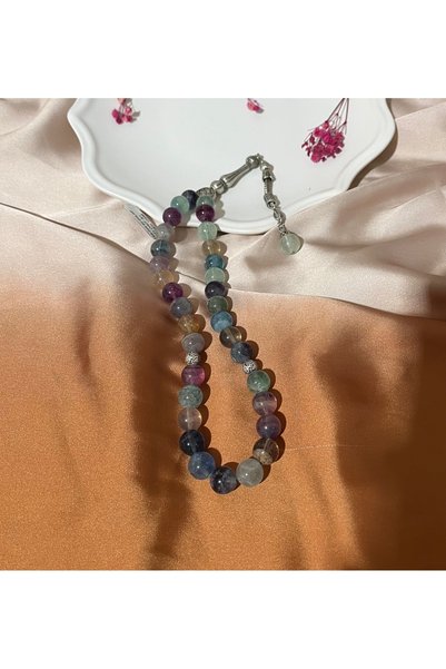 Doğaltaş A+ Quality Fluorite Natural Stone Rosary