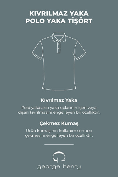 George Henry Non-Shrinkable Cotton Fabric Slim Fit Slim Fit Men's Gray Uncurlable Polo Collar T-Shirt