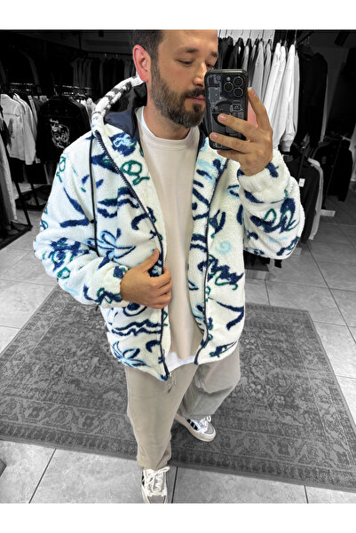 BYBASICMAN Біле пальто на блискавці з квітковим візерунком LNS9924