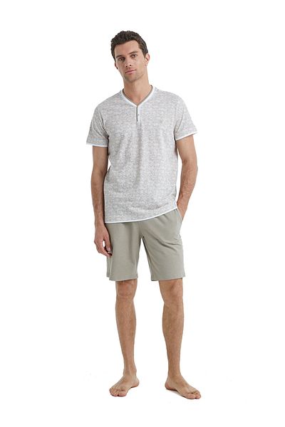 Blackspade 100% ΒΑΜΒΑΚΙ V-NECK ΚΟΝΤΟΜΑΝΙΚΙ ΣΟΡΤΣ ΑΝΔΡΙΚΟ ΣΕΤ ΠΙΤΖΑΜΑ
